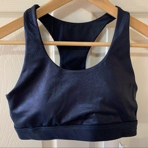 NWT Anthropologie All Fenix Liquid Metallic Navy High-Impact Sports Bra